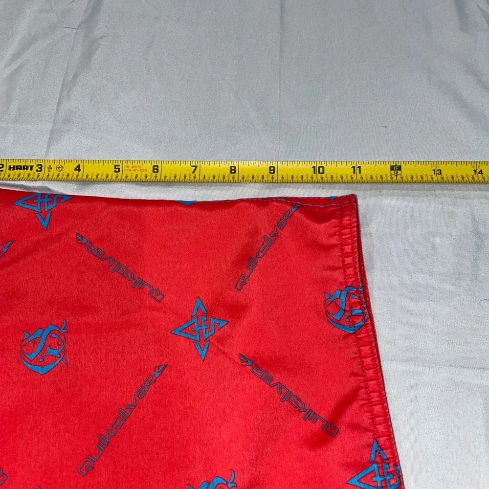Quiksilver Mens Red Blue Logo Print Board Shorts Cargo Pocket Size 34